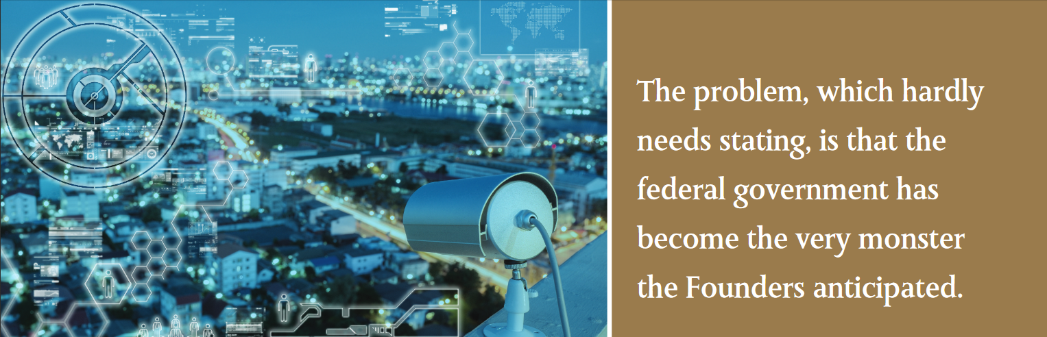 The problem, which hardly needs stating, is that the federal government has become the very monster the Founders anticipated. The problem, which hardly needs stating, is that the federal government has become the very monster the Founders anticipated.